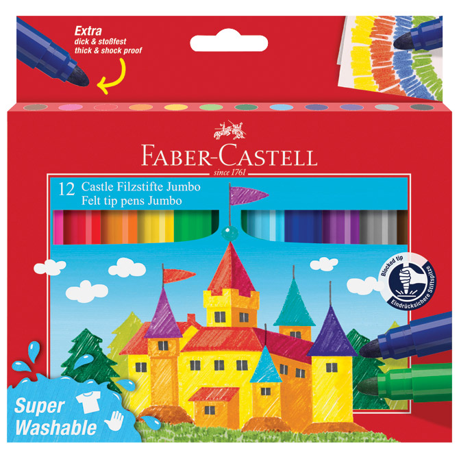 Flomaster školski 12boja Jumbo kratki Faber Castell